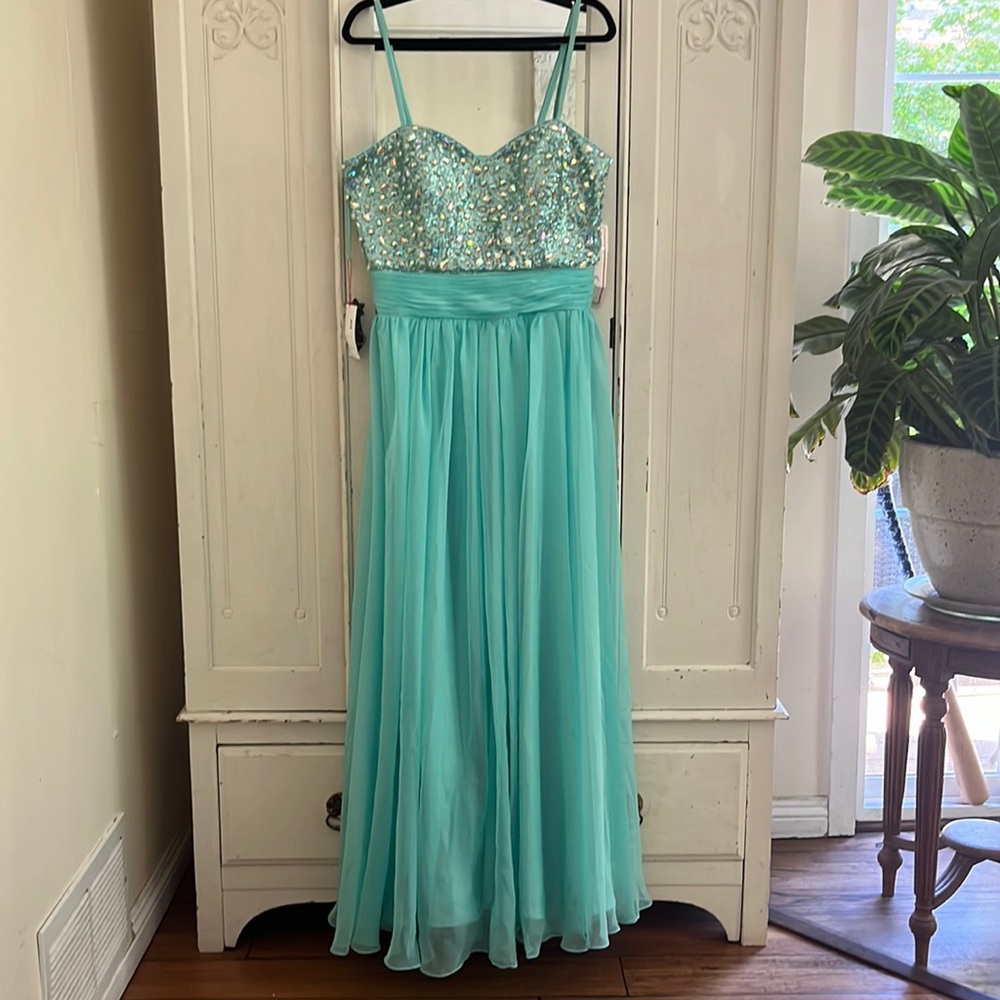 Aqua Dave & Johnny Homecoming Winter Formal Prom Dress nwt
